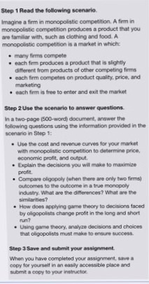 Step 1 Read the following scenario. Imagine a fir