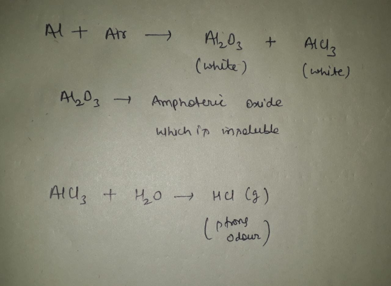 Alt Air AlO3 (white) + Alch (white) Aboz Amphoterie bride which is inpeluble All t ho - Hel (9) strong l odour)