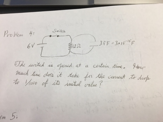 Switch Problem -15 12R Ele opened at a certain time. much does it take tie ouvrent Mico of inital value