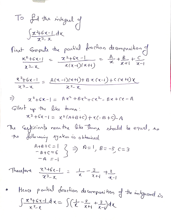 To find the integrel of 23.x S246 x²76*-Lda finst Gompute the partial fraction de composition of 22+6X -La + Btc X(X-11&to) x
