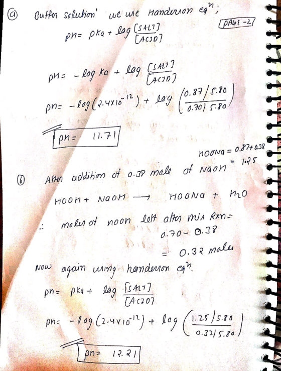 © Butter solution we ure Handeirion eq; [PAGE -27 pro paano [ACID? pne pka + log (SAL7] pha - log ka + log (SAL? [acan] PNE