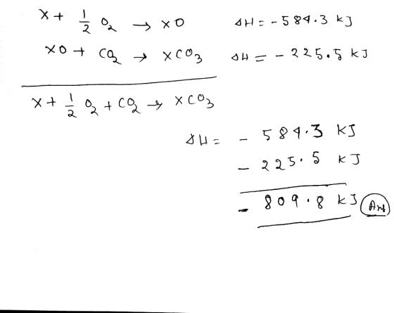 X+ 10 -, x0 ४० + co , xco - - 5 ११.3 ५] - - 225.5 kJ x+ । 10 + 2 + x com ४।। - 584.3 ky - २२5.5 kj -१०१ १ I