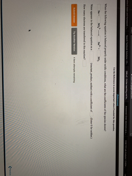 WESLLUMUW.LUH enline E-book and Homework Search Textbook Solutions Ch... OWLV2 Online teaching and le... Answered: Enter elec