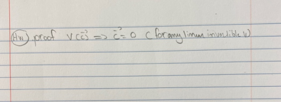 A proof vão => cao c for any limean invertible w