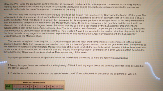 Recently, Phil Harris, the production control manager at Brunswick, read an article on time phased requirements planning. He