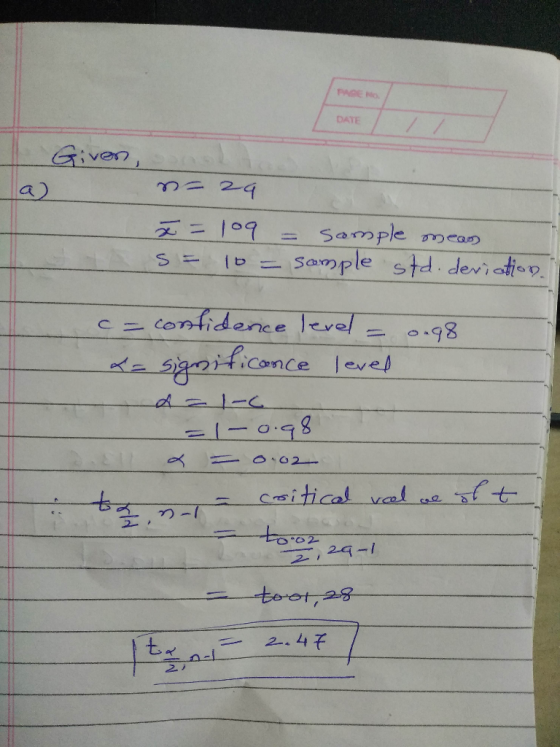 PADE No. DATE r = 1aq _ sample mean сニconfidence level--.98 七 02 -2.4そ 2