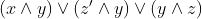 (x\wedge y)\vee (z'\wedge y)\vee(y\wedge z)