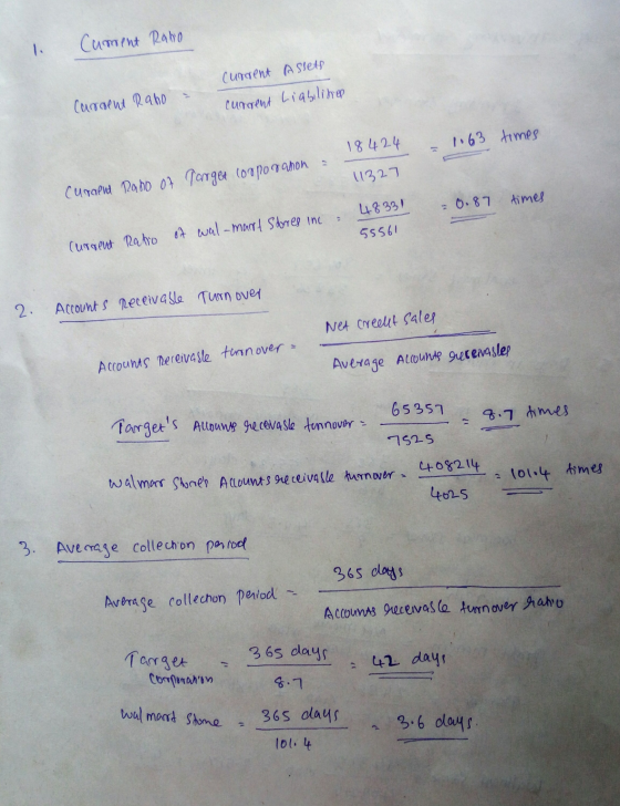 Cument Rato 1. Current Assets current Liabilinen Cardent Raho 18424 1.63 times 11327 Current Raho of Target corporanon times