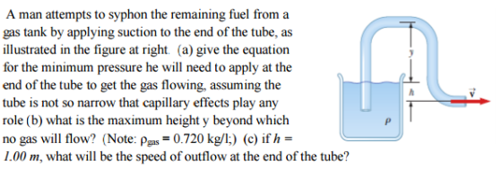A man attempts to syphon the remaining fuel from a