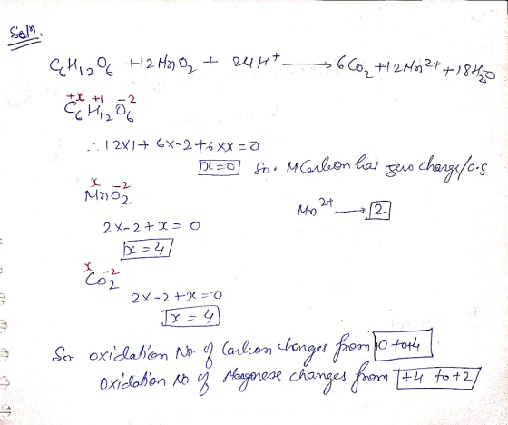 China +12 MnO₂ + 2u1t 6 60 +12M2+ +1840 41207 1:12X1+ 6x-2 +6X = 0 1630for Marlon las gero charge/o.s Mn2t 12 2X-2+x=0 6x=4]