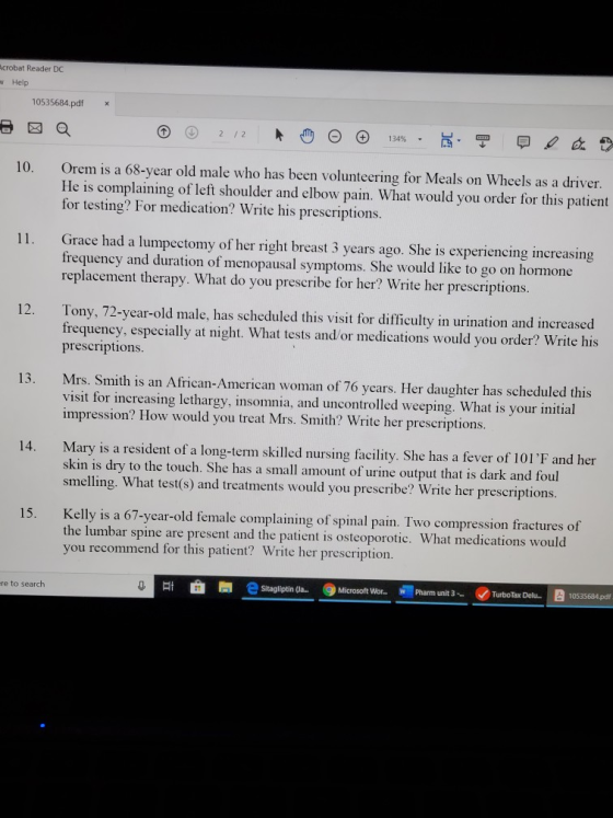 obat Reader DC Help 10535684.pdf 10. Orem is a 68-year old male who has been volunteering for Meals on Wheels as a driver. He