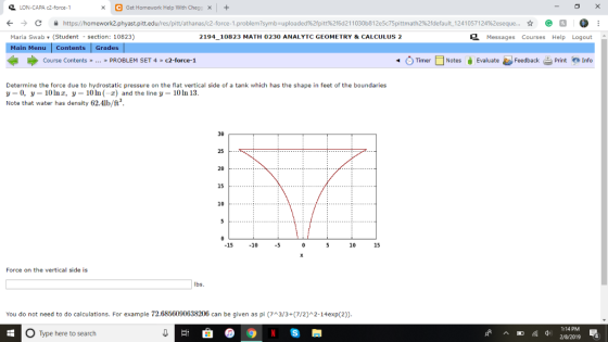 LON-CAPA c2-force-1 x C Get Homework Help With Chego x + ← → Maria Swab (Student section: 10823) Main Menu Contents Grades С