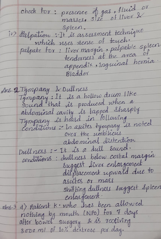 or ince of gas , fluid check for presence of gas , flo masses, size of Liver & Spleen. ivy Palpation :-It is assessment techn
