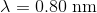 X=0.80 nm