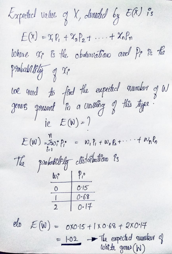 Kxpreted ve bu g X, Lineded by EQ) is E(x) = XP, + X₂/27 + XnPn Where Do is the obdervation and produse the probabilly of Xi