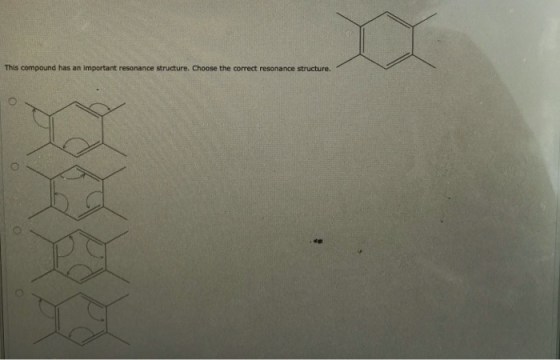 This compound has an important resonance structure. Choose the correct resonance structure.
