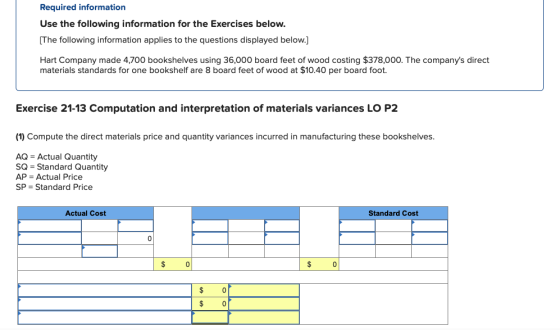 Required information Use the following information for the Exercises below. [The following information applies to the questio