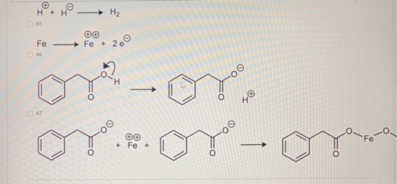 0 H + H H2 AS Fe + A6 co 4® AZ oo -00 Fe + Fe +
