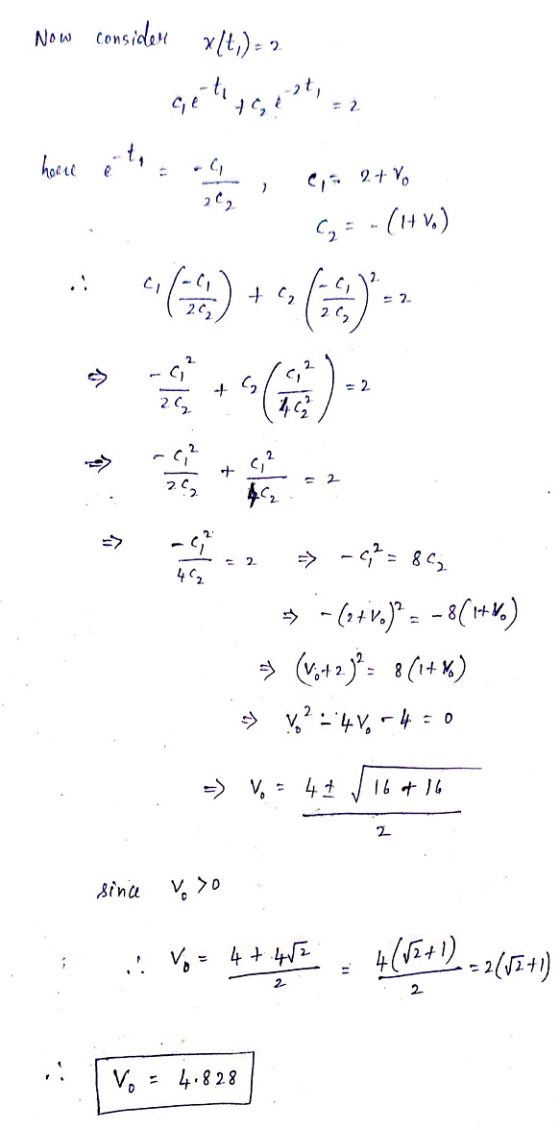 Now consider xlt,) = 2 he city (= - (145) => ac.. → =42= 863 3 7604r.)= - (+6) $ (+ 2 )*= 8(1+x) 5) 162 -14V, -4=0 . - Vo = 4