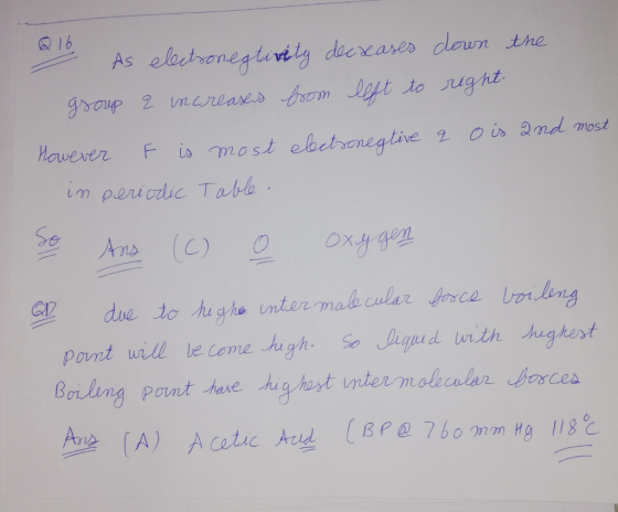 Q1b As electronegtivity decreases down the group 2 increases from left to right ois and most however F id most electronegtive