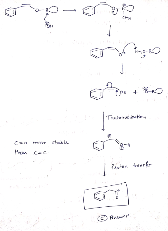 20 0-B 6h 애 1 Feren Coh + 8-80 Tonton Tautomerization -1 c=0 more stable -H than Coc. I Proton transkr 개 Answer