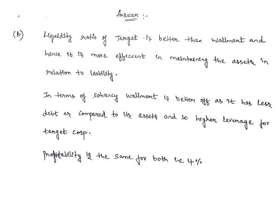 Answer Liqutdstytlo Wallmat and Target fbeter than hence t mese ebicent n maintaintng the asetn nelaHon to Lalblt In term enc