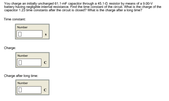 You charge an initially uncharged 61.1-mF capacito
