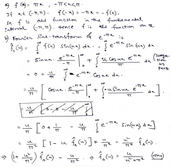odd f is on TR is a f G = Ta - TT<x<TTI If at (-77,TI). f(-x) = -114 - f(a). function So, f is in the fundamental interval (T