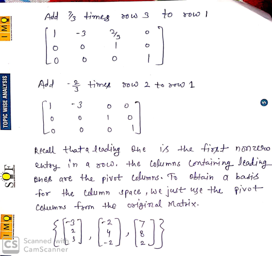 Add ½ times do W 3 to row I ÖWT -3 213 O LO o 0 Add 2 times dow 2 to you 1 TOPIC WISE ANALYSIS 3 O อ 0 O co 0 0 SOF Recall th