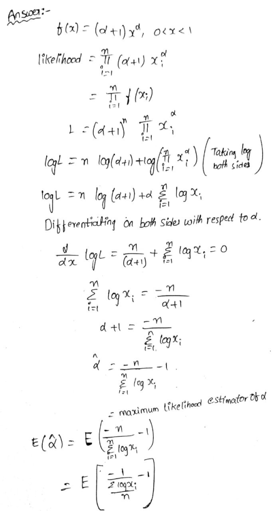 Answer:- $(X) = (a +1)xa, out! likelihood = 7 (2+1) x - 9,7 (2) to(d+11 x logpl = n log(4) +1968, 27) Montent on logh = n log