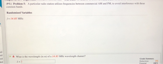 A particular radio station utilizes frequencies between commercial AM and FM, to avoid interference with these (9%) Problem 5