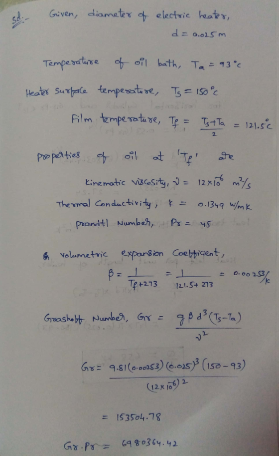 Gaiven, diameter t electvie eakr Film pe sata ve, : 121.5 2. Temal Conductivity, k= 01349 Wrik Yolumetric exparsion Coebhicent Te+273 121.S+ 213 G ash.ht_ NJurrbe , GYニ 7P d(T5_Ta) = 153504.78