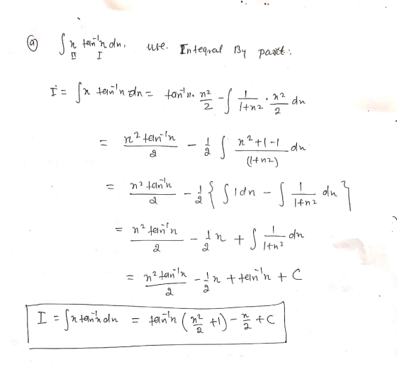 .. In tenndni use. Integreel 134 parit. I I = fn tann da= tantno na 22 1 If itna dn 2 2 2²tanin n²+1-1 (1412) du n2 tann d n