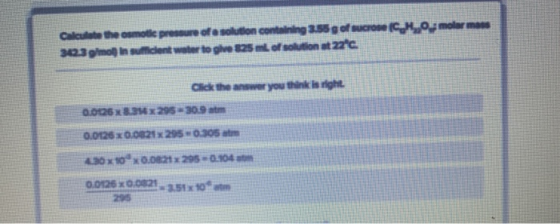 Calculate the smoke presure of a solution containing 3.55 g of sucros (CM,O., molermo 302.3 g/mol insuficient water to give 8