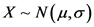 X-N(u,0)

