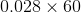 0.028 x 60