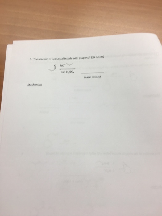 Mechanism Major product