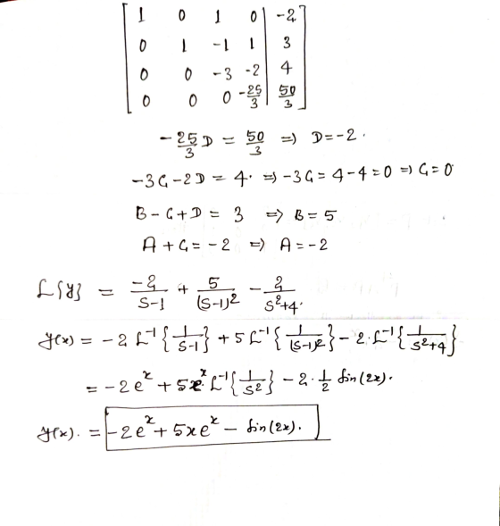 0 1 0 % I 0 -1 3 O 0 -3 -2 -25 4. 50 3 0 0 3 50 -25D - D= -2 -3G-2 D = 4: 4-3G = 4-4=0 =) G=0 B - G+ D = 3 => B = 5 A + G = -