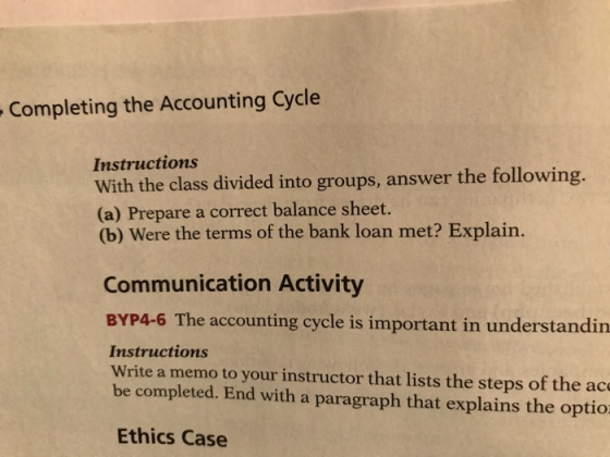 - Completing the Accounting Cycle Instructions With the class divided into groups, answer the following. (a) Prepare a correc