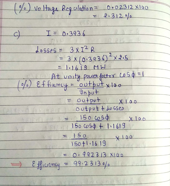 0 2312 X160 %, ) Voltage Regulation- T= 0.3936 losses = 3 x 12 2 9nput = output X10.0 outputt do SSeD 15 o co S )50t .16 19 =