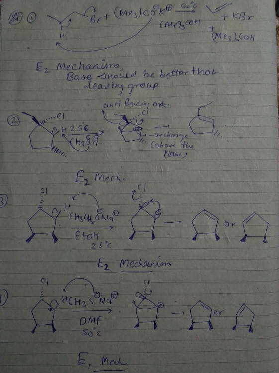 Sa+ (Mez) coko 500 7 (mercot + KBr. (Mez).COH Mechanim, Base should be better than leaving group anti Bonding orb. 11 to-vech