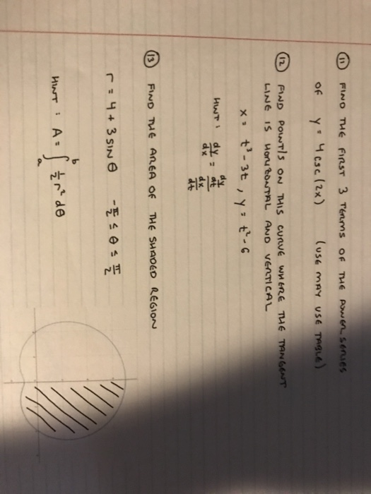 FIND THE FIRST 3 TERMS OF THE POWER Series of y.4esc (2x) LUSE MAY USE TABLE) 12 FWD Powtis ON THIS curve WHERE THE TANGONT L