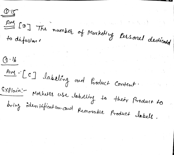 0.15 Ang [o] The number of marketing Personel dedicated to difusions - @:16 Aug -[e ] labeling and Product Content Explain! -