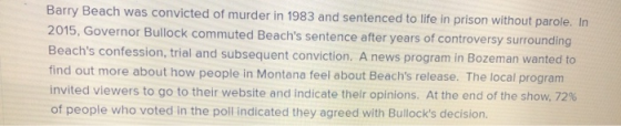 Barry Beach was convicted of murder in 1983 and sentenced to life in prison without parole. In 2015, Governor Bullock commute