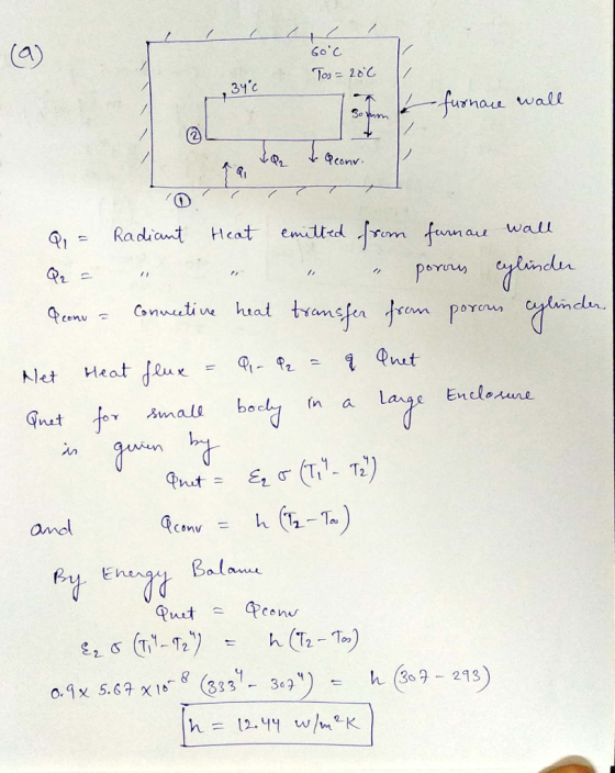 Soc _tusna 오 wall Qu= Radiant Heat emdltd,fton ft on a wall por dun 1T2 7 ausin andl