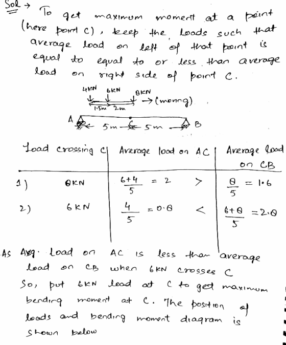 here þert c) , keep th e loads such averoqe lood en let e^al to Load on γ9 ht side eqval ^o or less tran average 6KN GKN レ load crosrage ood AC Crossiną c on CB 2) 5 veraqe and bendirg moment diaram is stou below