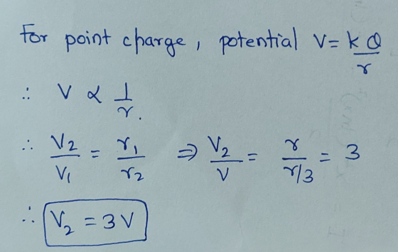 for point cトarge, potenhal Vekd O1 enTa rY 3 3