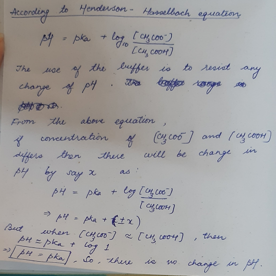 line According to to Henders Henderson - Hasselbach equation 84 = pka + log I CH₂ Coo) 10 [CH. Coor] The use of the buffer is