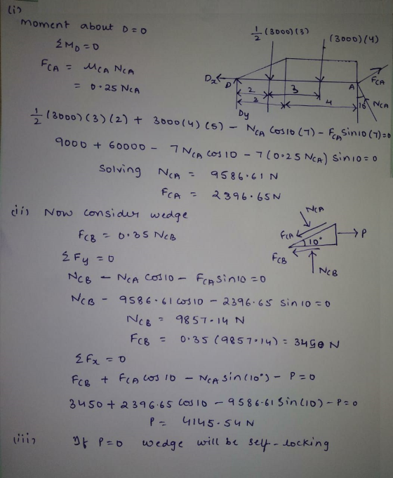 lis Dato 2 * IMA moment about D=0 (3000) (3) | (3000) (4) EMO=0 FCA = MCANCA = 0.25 NCA of NCA I 13000) (3) (2) + 3000 (4) (5