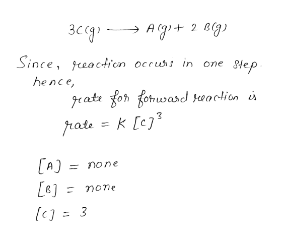 зСд A gi+ 2 8g) Since, yreaction occurs in one 8tep he nce, grate foh fotward teaction K[c]3 frate [A) Done none [C]